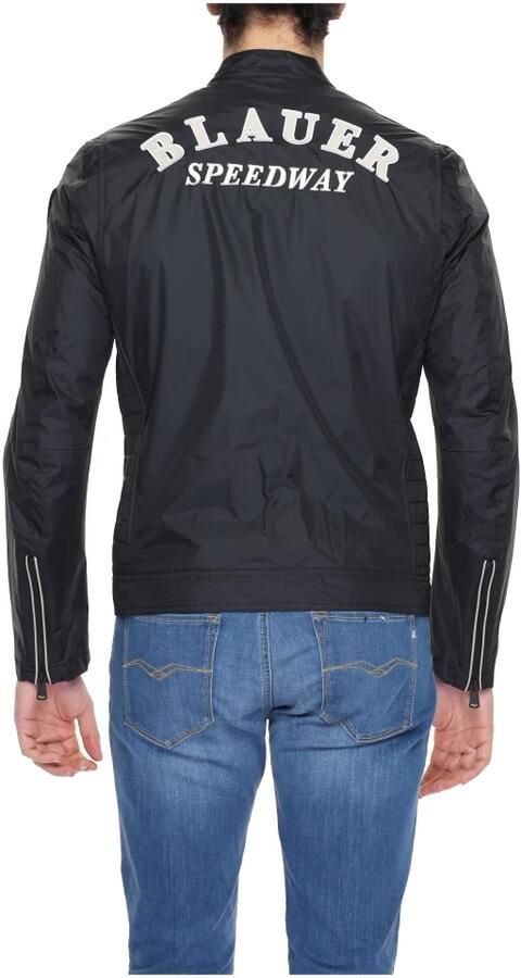 Blauer Zwarte Casual Jas Lente Zomer Collectie Black Heren