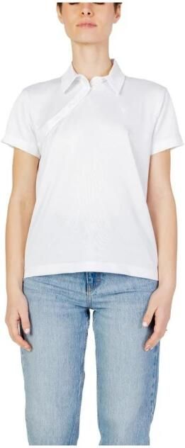 Blauer Witte Asymmetrisch Ontwerp Polyester Top White Dames - Foto 5