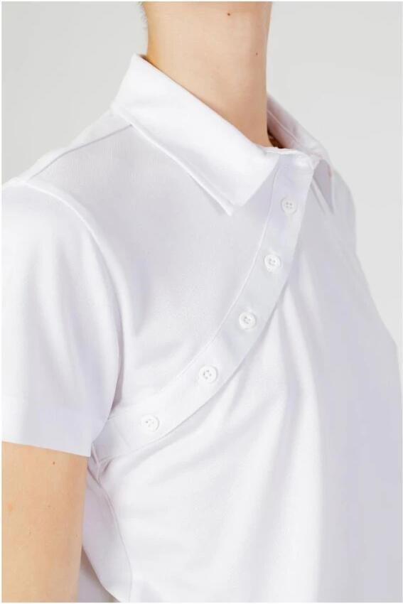 Blauer Witte Asymmetrisch Ontwerp Polyester Top White Dames - Foto 2