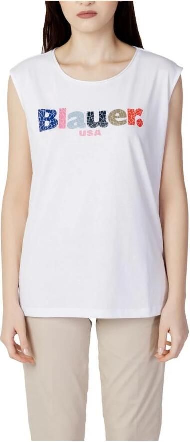 Blauer T-shirt Korte Mouw LOGO FRAMMENTATO 23SBLDH03283 - Foto 4