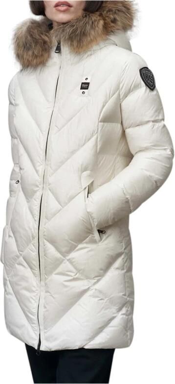 Blauer Witte Modieuze Jas met Elegante Details White Dames - Foto 5