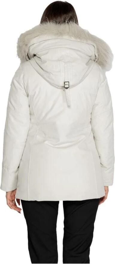 Blauer Witte Polyester Blend Dames Herfst Winter Jas White Dames - Foto 2