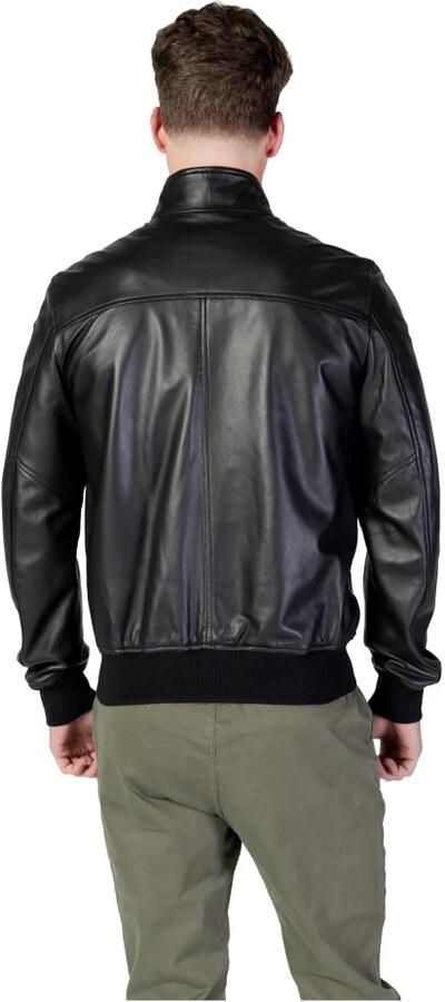 Blauer Leren Herenjassen Lente Zomer Collectie Black Heren - Foto 6