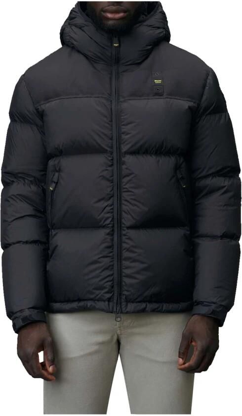 Blauer Zwarte Hoodie met Rits voor Mannen Black Heren - Foto 3