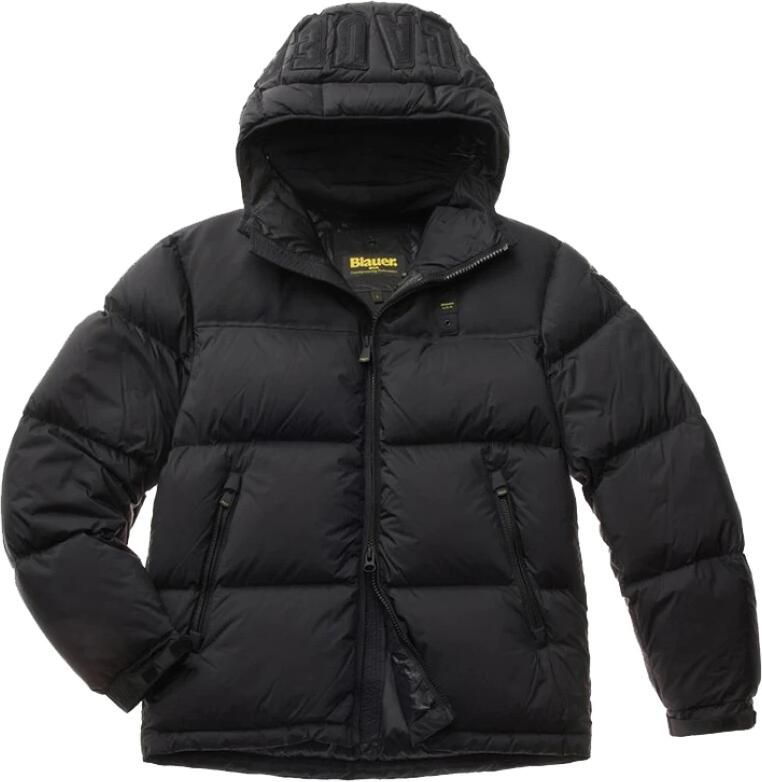 Blauer Zwarte Hoodie met Rits voor Mannen Black Heren