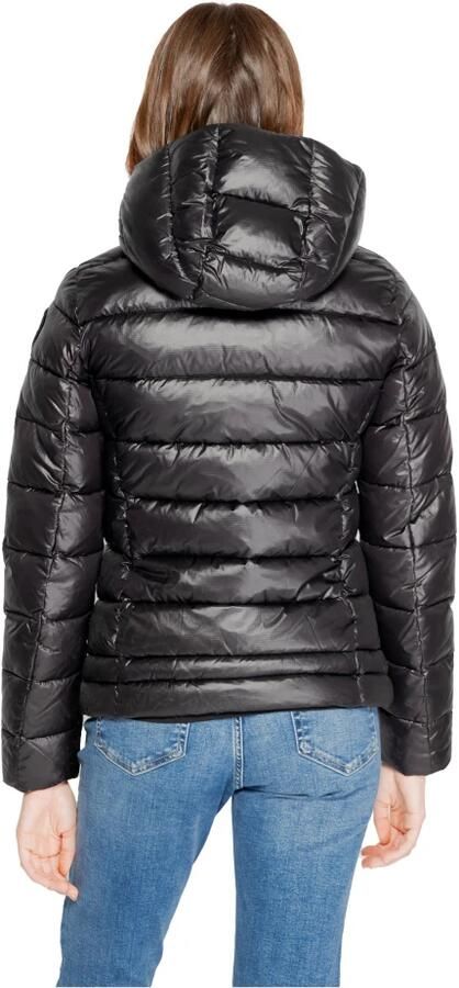 Blauer Zwarte Winterjas met Capuchon en Zakken Black Dames - Foto 2