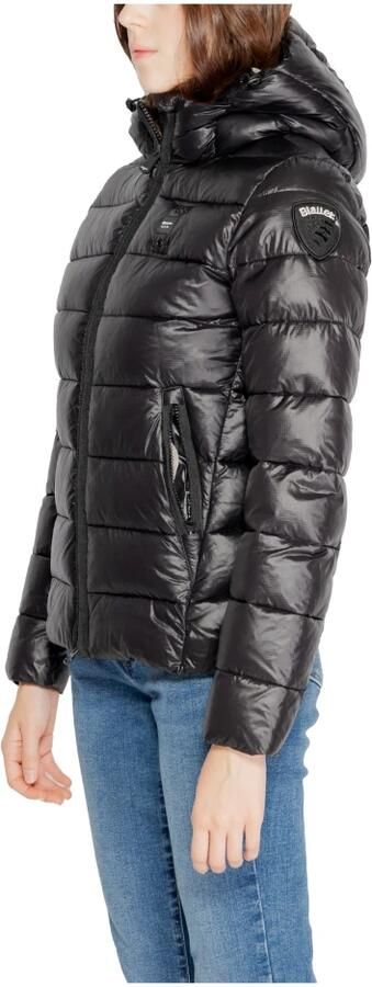 Blauer Zwarte Winterjas met Capuchon en Zakken Black Dames - Foto 4