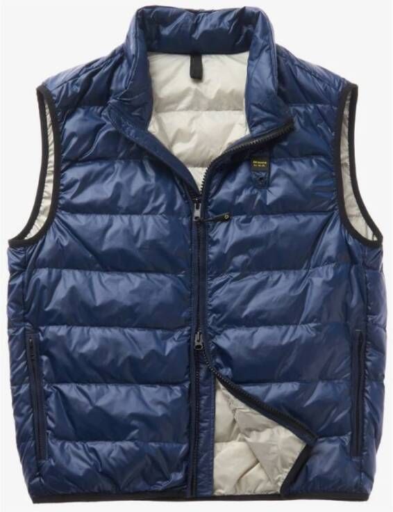 Blauer Blauwe Veren Gevulde Vest Blauw Heren