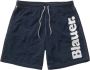 Blauer Donkerblauwe Monochrome Boxer Zwemkleding Blauw Heren - Thumbnail 1