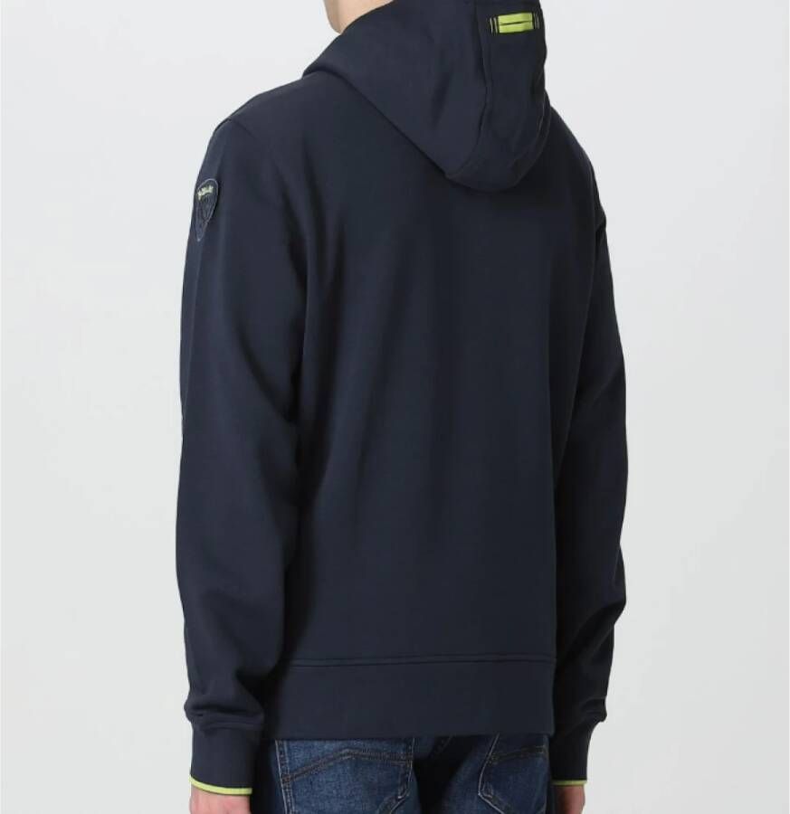 Blauer Blauwe Hoodie met Rits Blue Heren