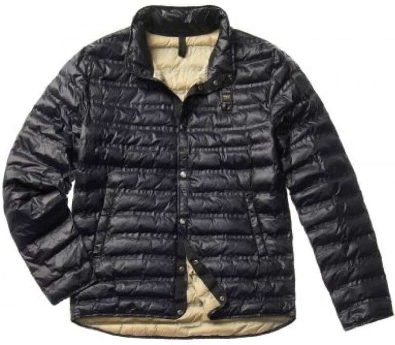 Blauer Down Jacket Zwart Heren