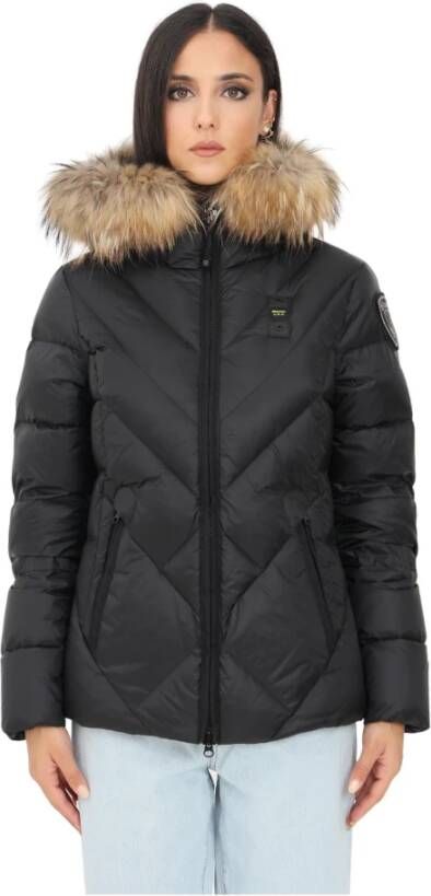 Blauer Geometrisch Gewatteerd Courtneyero Jack Zwart Dames