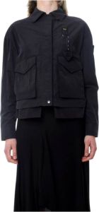 Blauer giacca impermeabile con pante con logo e scudo laterale Zwart Dames