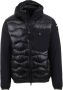 Blauer Zwarte gewatteerde jas met neopreen armen en capuchon Black Heren - Thumbnail 1