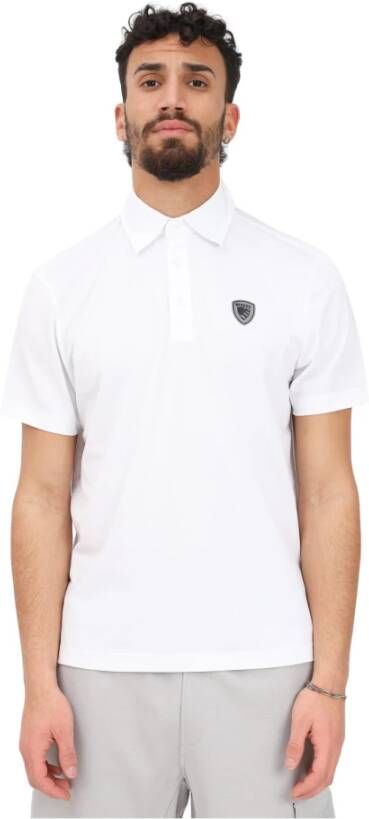 Blauer Klassieke witte poloshirts collectie Wit Heren