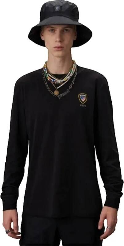 Blauer Long Sleeve Tops Zwart Heren