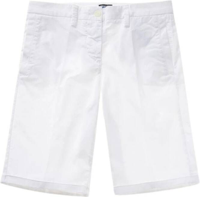 Blauer Katoenen shorts met Amerikaanse zakken White Dames