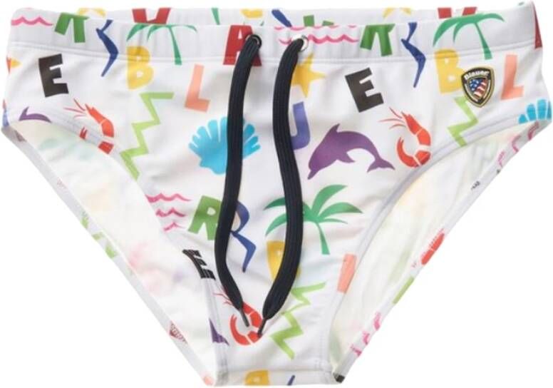 Blauer Strandkleding voor Heren Slip e Parigamba White Heren