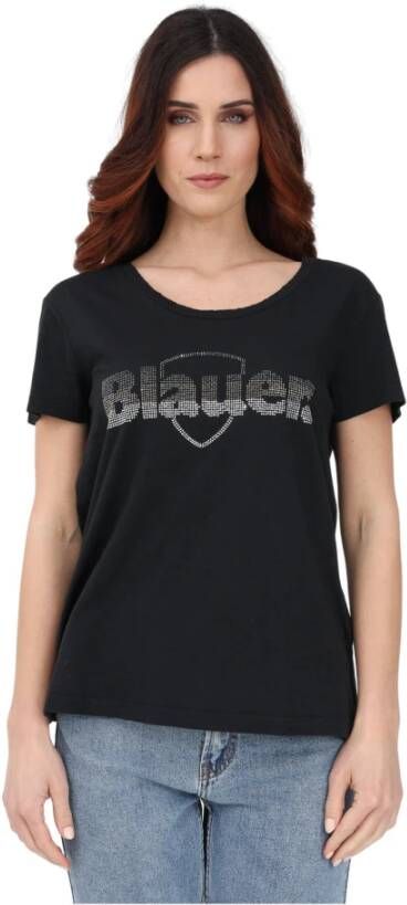 Blauer T-shirt Zwart Dames