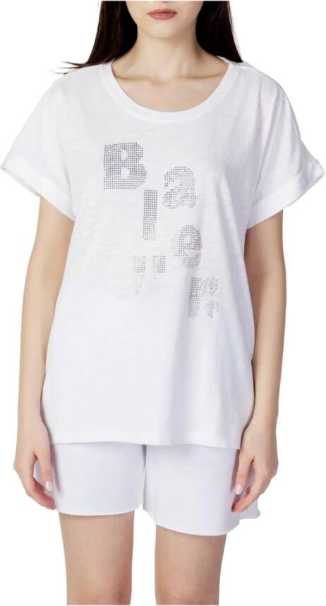 Blauer T-Shirts Wit Dames