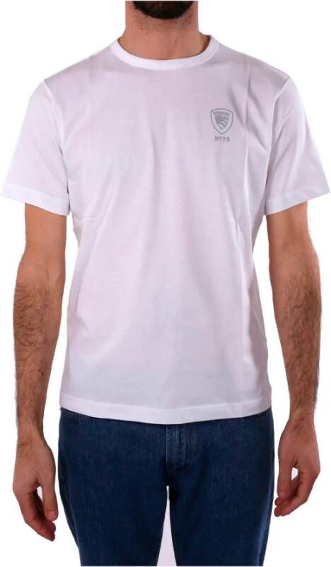 Blauer T-Shirts Wit Heren