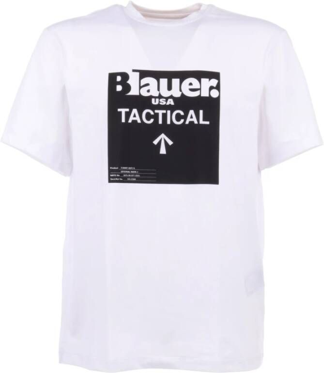 Blauer T-Shirts Wit Heren