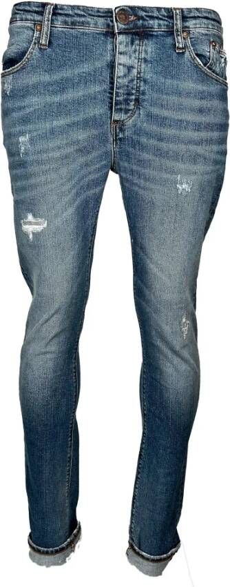 Blue de Gênes Slim-fit Jeans Blauw Heren