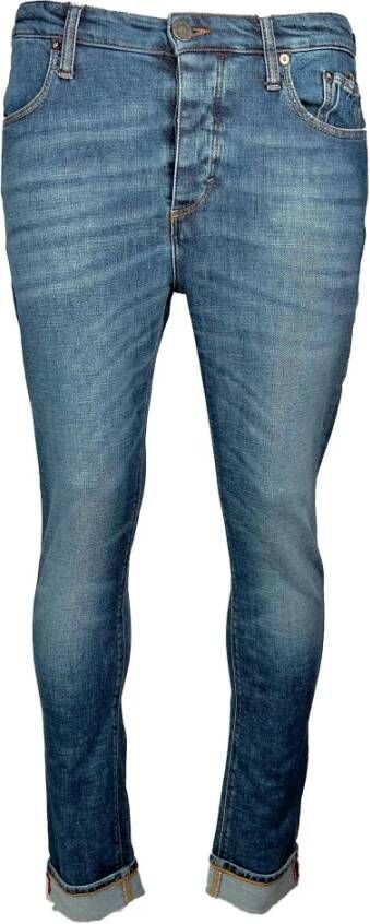 Blue de Gênes Slim-fit Jeans Blauw Heren