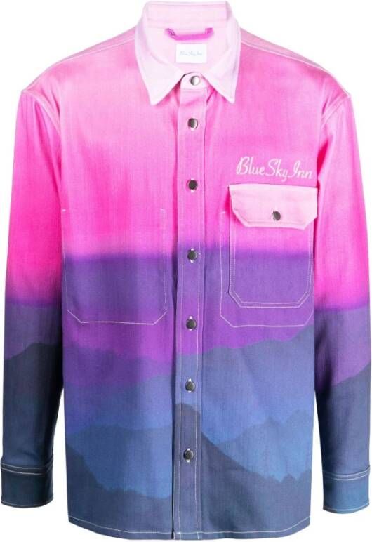 Blue Sky Inn Casual Shirts Purple Heren