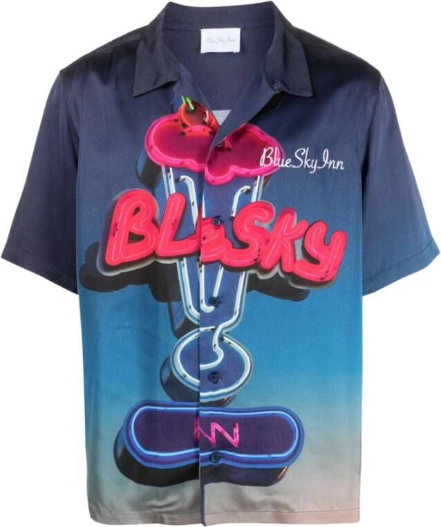Blue Sky Inn Short Sleeve Shirts Blauw Heren