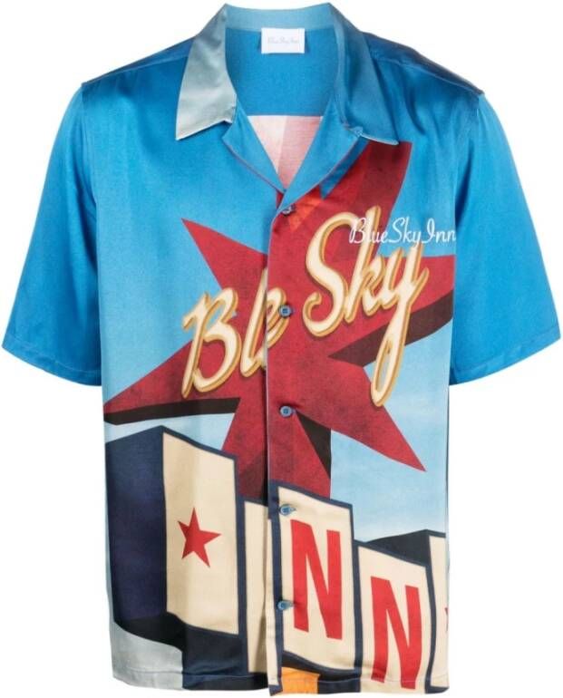Blue Sky Inn Short Sleeve Shirts Blauw Heren