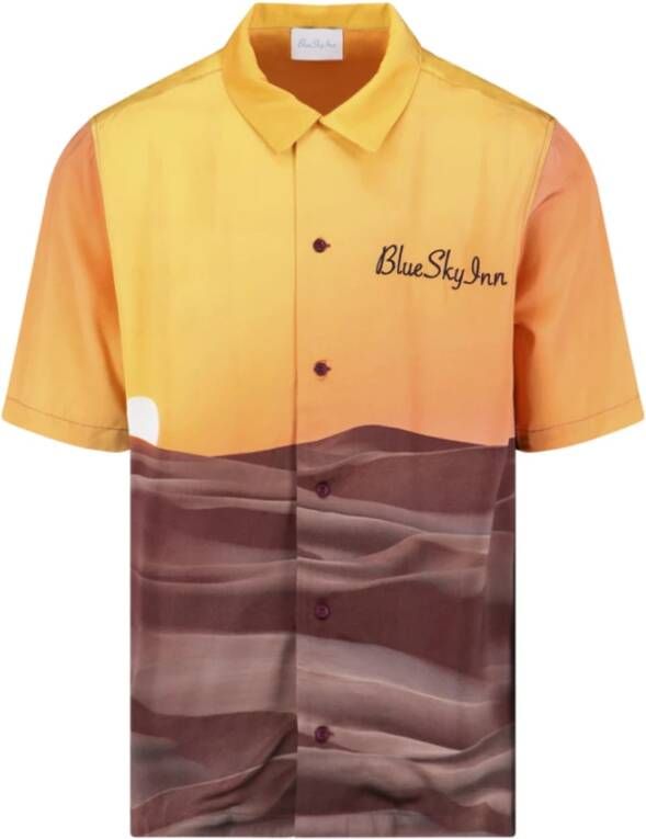 Blue Sky Inn Short Sleeve Shirts Brown Heren