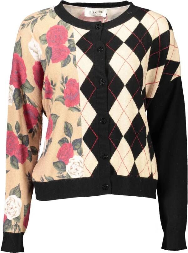 Blugirl Beige Cardigan met Riem en Lange Mouwen Multicolor Dames