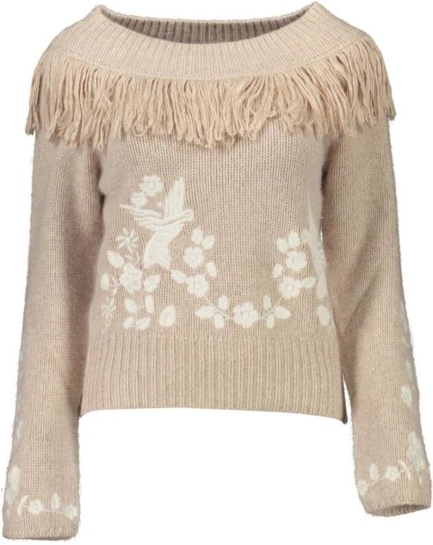 Blugirl Beige Trui met Borduursel voor Dames Beige Dames