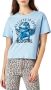 Blugirl Bijgesneden katoenen t-shirt met afdrukken Blauw Dames - Thumbnail 1