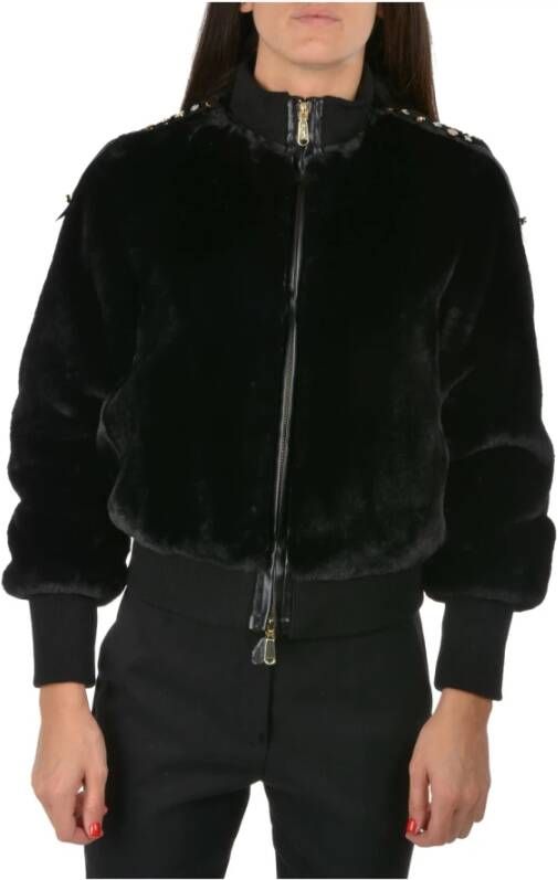 Blugirl Faux bont shearling jassen Zwart Dames