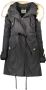 Blugirl Stijlvolle Parka Jas met Bont Capuchon Black Dames - Thumbnail 1