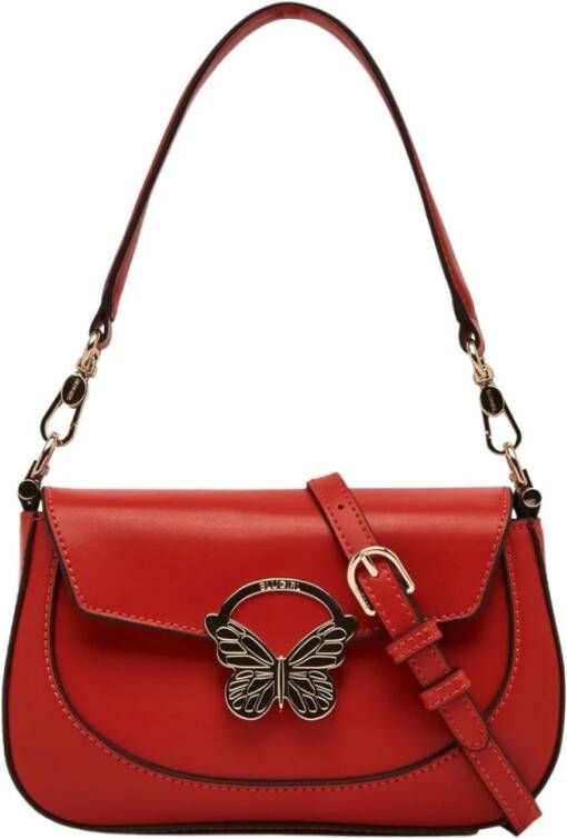 Blugirl Zwarte schoudertas met vlinderlogo Red Dames