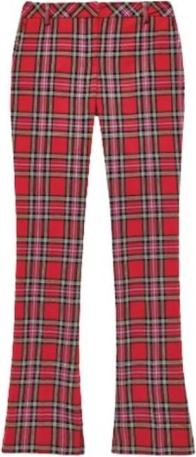 Blugirl Geruite Rechte Broek Red Dames