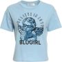 Blugirl Bijgesneden katoenen t-shirt met afdrukken Blauw Dames - Thumbnail 3