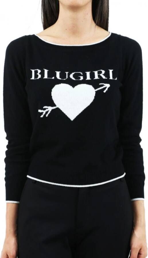 Blugirl Trui met logo Zwart Dames