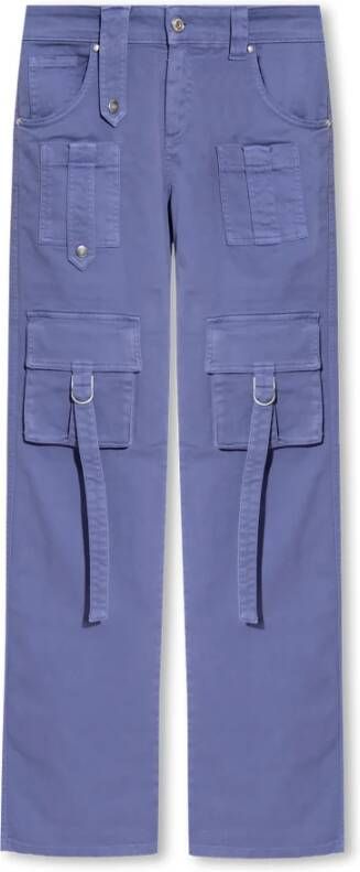 Blumarine Cargo Jeans met Logo Borduursel Purple Dames