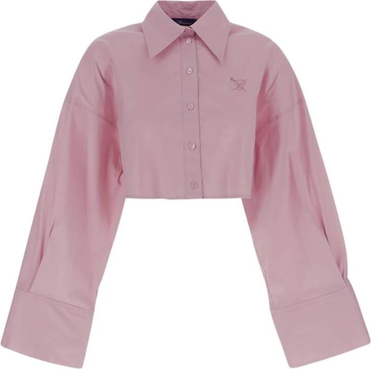 Blumarine Cropped Shirt Roze Dames