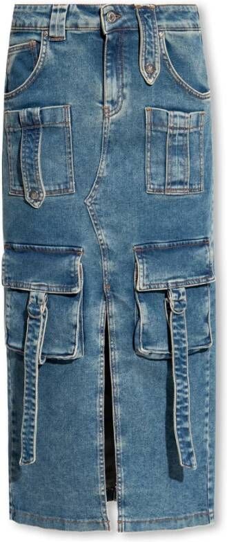 Blumarine Midi Jeans met Veters Blauw Dames