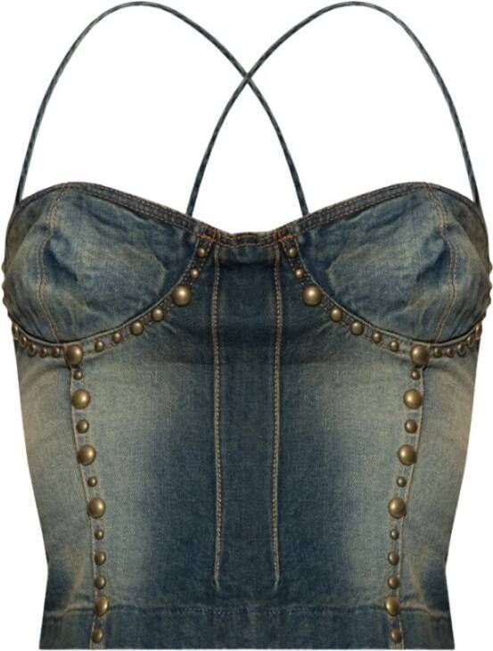 Blumarine Denim tanktop Blauw Dames