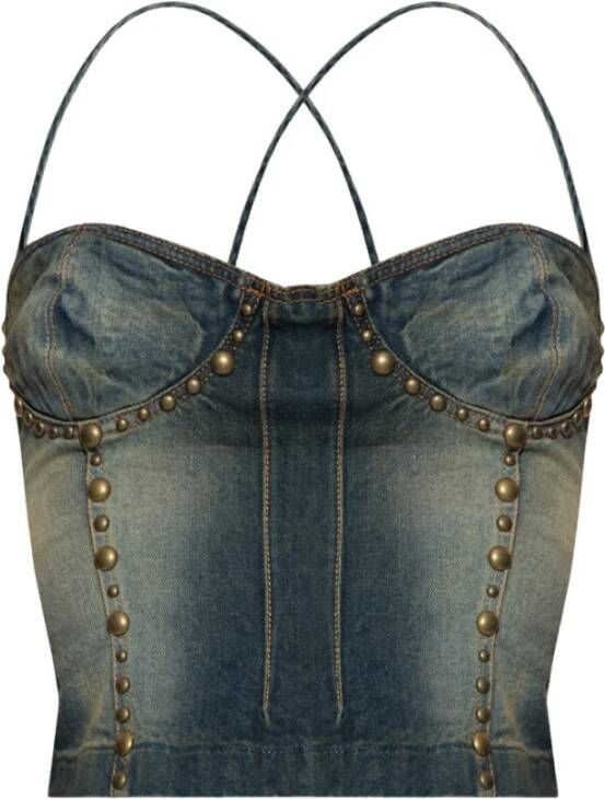 Blumarine Denim tanktop Blauw Dames