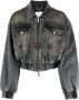 Blumarine Grijze Logo-Geborduurde Denim Jas Grijs Dames - Thumbnail 1