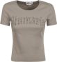 Blumarine Kristal-Verfraaid Logo-Detail T-Shirt Gray Dames - Thumbnail 1