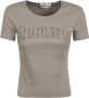 Blumarine Grijze T-shirts en Polos met geborduurd logo Gray Dames - Thumbnail 1