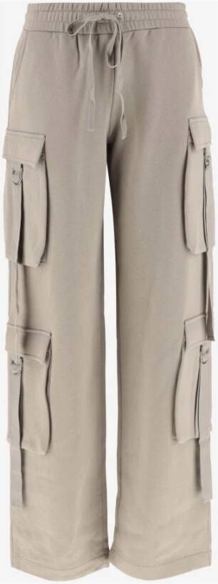 Blumarine Katoenen broek met elastische tailleband Beige Dames